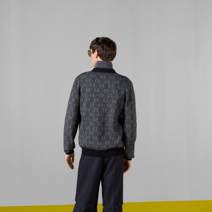 NIGO Gucci Men's Spring And Fall Letter Print Single Breasted V-neck Wool Long Sleeved Knit Sweater Jacket #nigo73613