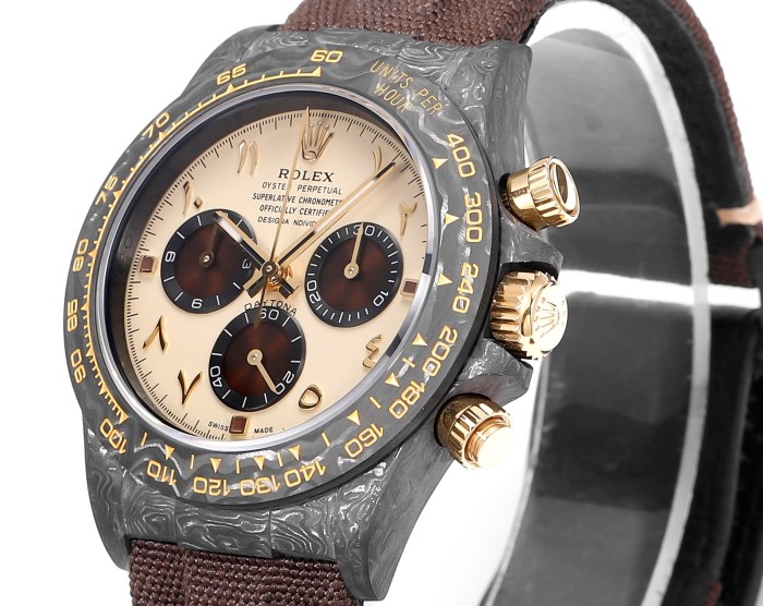 NIGO Rolex Men's Cosmo Chrono Daytona Mechanical Watch with Carbon Fiber Patterned Luminous Case #nigo73619