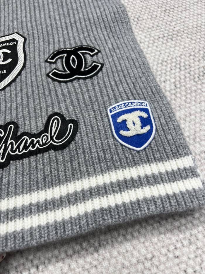 NIGO Chanel Women's Winter Graffiti Pattern Letter Print Solid Color Wool Hat Scarf Cap #nigo73621