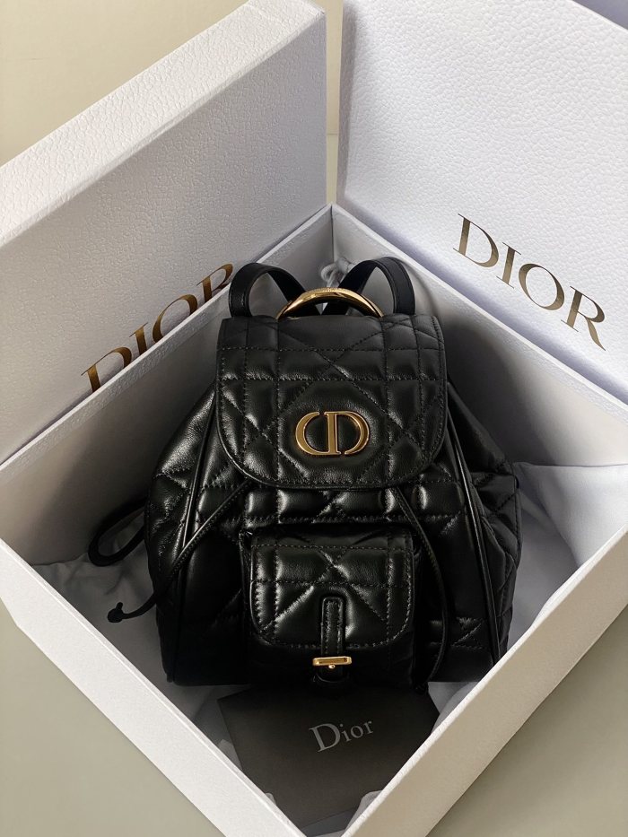 NIGO Dior CARO Women's Black Adjustable Leather Shoulder Strap Flap Drawstring Closure Shoulder Bag Bags #nigo73617