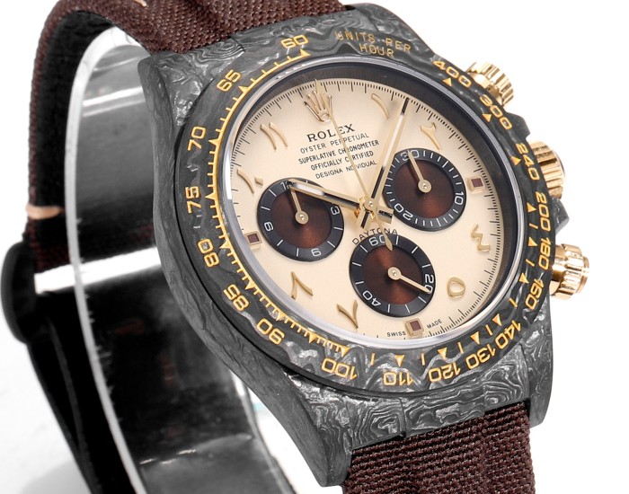 NIGO Rolex Men's Cosmo Chrono Daytona Mechanical Watch with Carbon Fiber Patterned Luminous Case #nigo73619