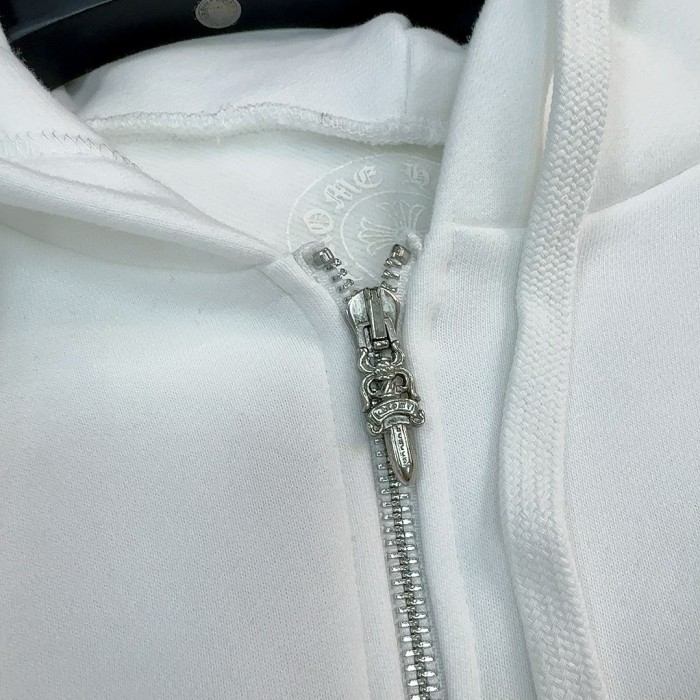 NIGO Chrome Hearts Men's Spring and Fall Solid Color Logo Printed Zipper Long Sleeve Hooded Jacket #nigo73629