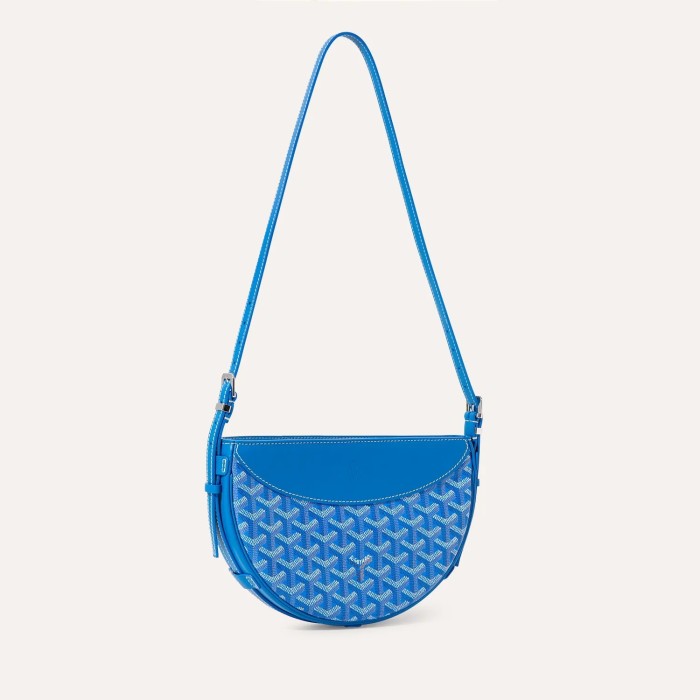 NIGO Goyard Men's And Women's Solid Color Old Flowers Full Print Zipper Closure Canvas Spell Calfskin Half Moon Shoulder Crossbody Bag Bags #nigo73638