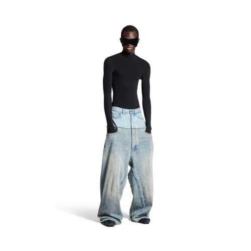 NIGO Balenciaga Men's Women's Old Spliced Pocket Cotton Casual Blue Baggy Straight Jean Pants Ngvp #nigo9464