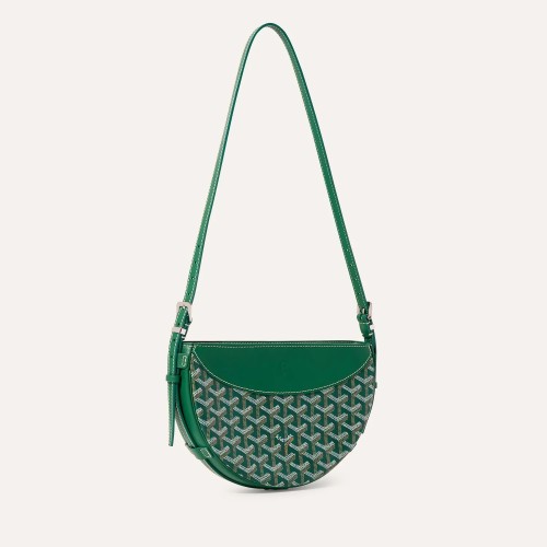 NIGO Goyard Men's And Women's Solid Color Old Flowers Full Print Zipper Closure Canvas Spell Calfskin Half Moon Shoulder Crossbody Bag Bags #nigo73638