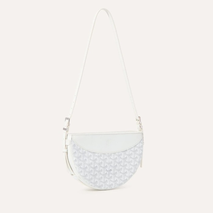 NIGO Goyard Men's And Women's Solid Color Old Flowers Full Print Zipper Closure Canvas Spell Calfskin Half Moon Shoulder Crossbody Bag Bags #nigo73638