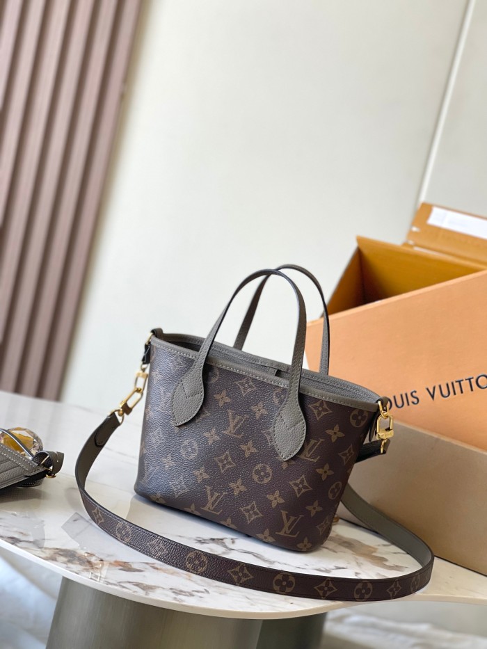 NIGO Louis Vuitton Neverfull Bandoulière Inside Out BB Women's Removable Shoulder Strap Solid Color Cow Leather Reversible Shoulder Crossbody Handbag Bag Bags #nigo73635