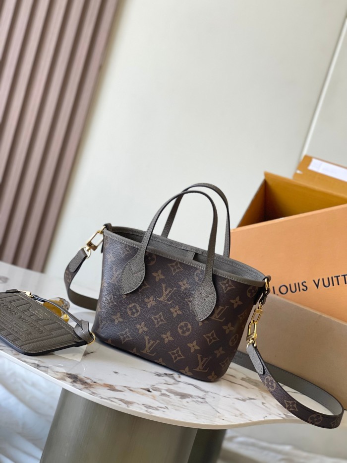 NIGO Louis Vuitton Neverfull Bandoulière Inside Out BB Women's Removable Shoulder Strap Solid Color Cow Leather Reversible Shoulder Crossbody Handbag Bag Bags #nigo73635