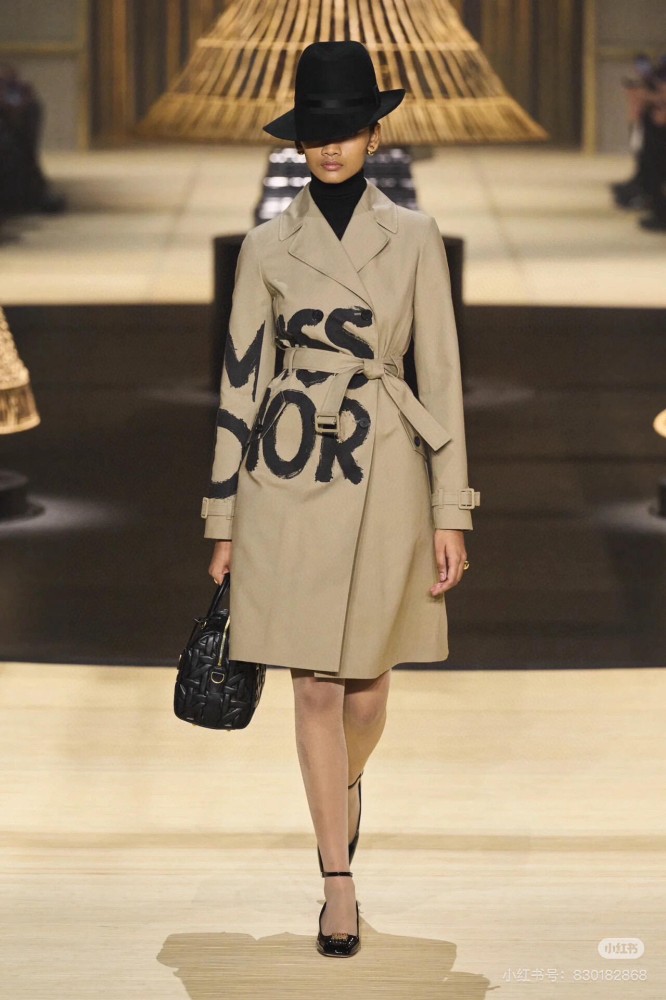 NIGO Dior Women's Spring Autumn Logo Graffiti Pattern Single Breasted Long Coat Jacket #nigo73642