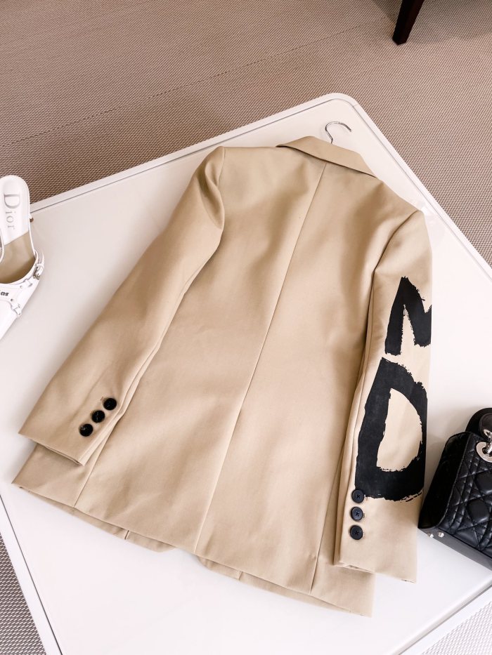 NIGO Dior Women's Spring and Autumn Logo Graffiti Pattern Single Breasted Blazer Long Sleeve Jacket #nigo73657