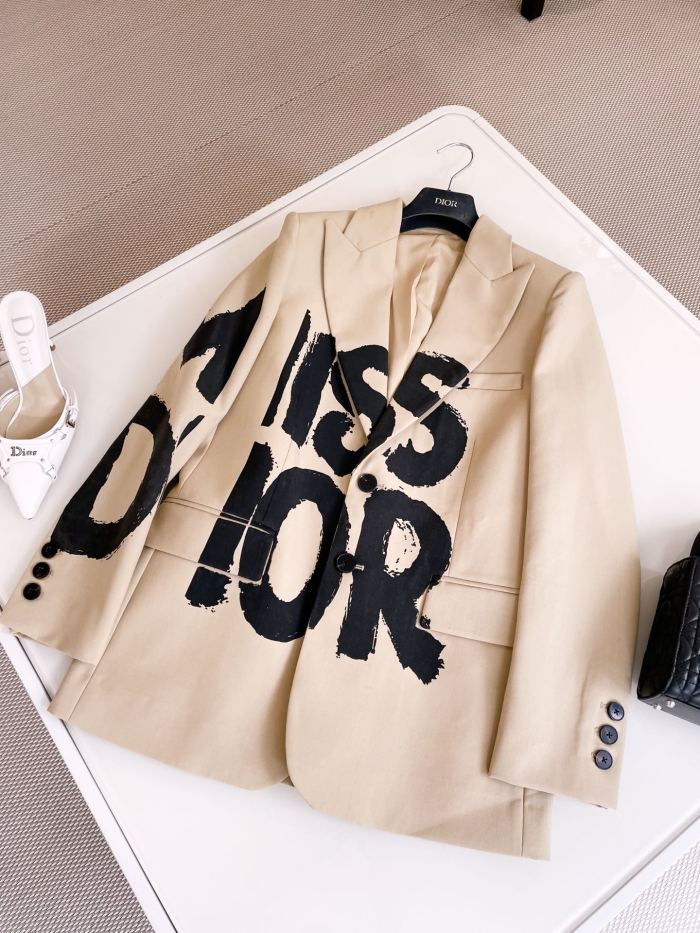 NIGO Dior Women's Spring and Autumn Logo Graffiti Pattern Single Breasted Blazer Long Sleeve Jacket #nigo73657