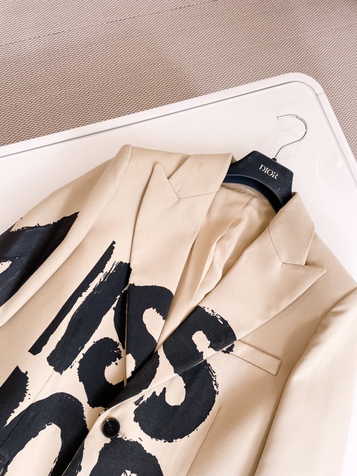 NIGO Dior Women's Spring and Autumn Logo Graffiti Pattern Single Breasted Blazer Long Sleeve Jacket #nigo73657
