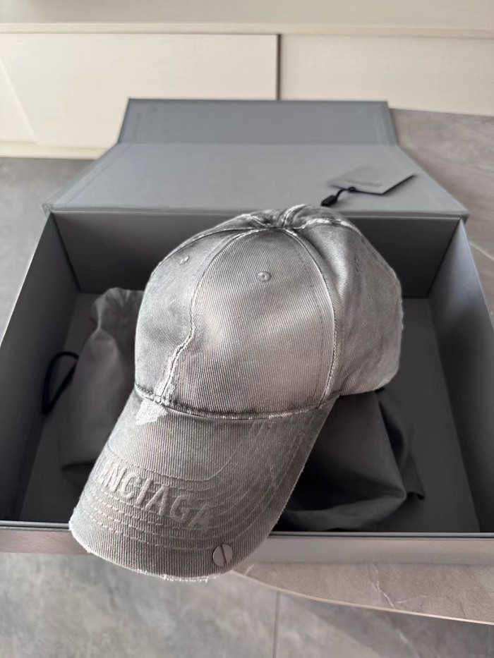 NIGO Balenciaga Men's and Women's Gray Twill Rivet Design Cotton Duck Hat Cap #nigo73644