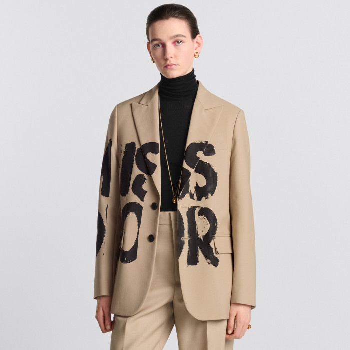 NIGO Dior Women's Spring and Autumn Logo Graffiti Pattern Single Breasted Blazer Long Sleeve Jacket #nigo73657