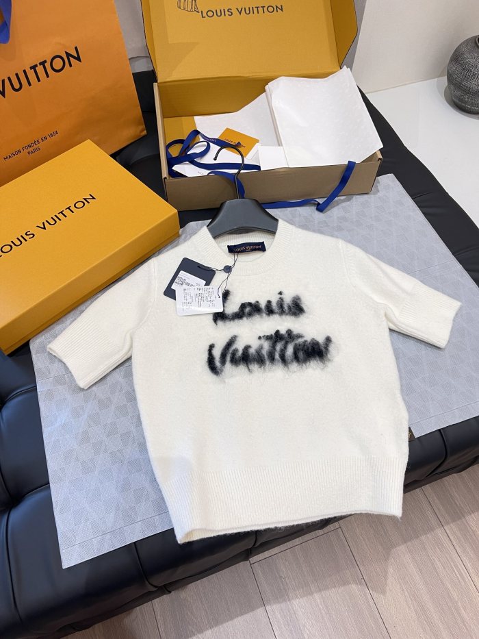 NIGO Louis Vuitton Women's Summer Round Neck Monogrammed Cashmere Short Sleeve T-shirt #nigo73666