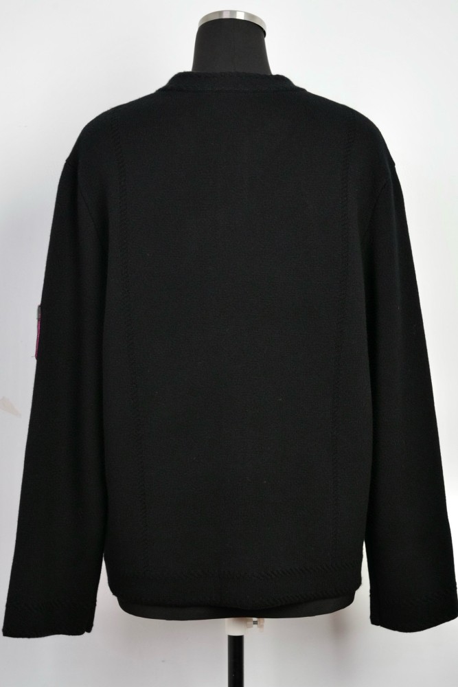 NIGO Chanel Women's Fall And Winter Black Leather Pockets Single Breasted Round Neck Long Sleeve Jacket #nigo73651