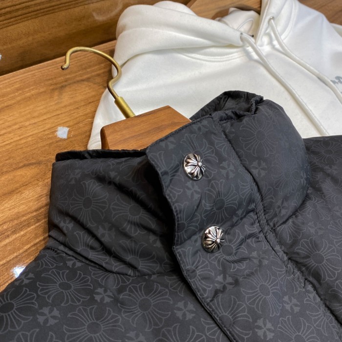 NIGO Chrome Hearts Men's Winter Black Dark Printed Waterproof Fabrics Puffer Down Jacket #nigo73664