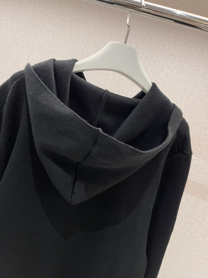 NIGO Dior Men's Spring and Autumn Black Logo Letter Print Tassel Design Hooded Long Sleeve Sweatshirt #nigo73654