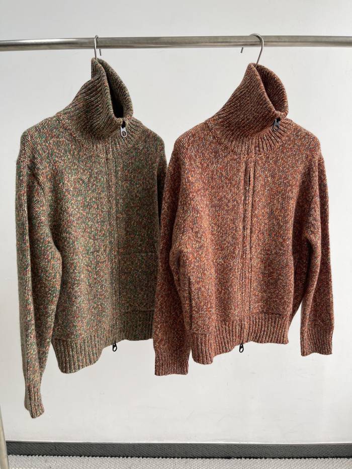 NIGO Loro Piana Women's Spring and Autumn Solid Color Cashmere Zipper Pilot Long Sleeve Knit Jacket #nigo73661