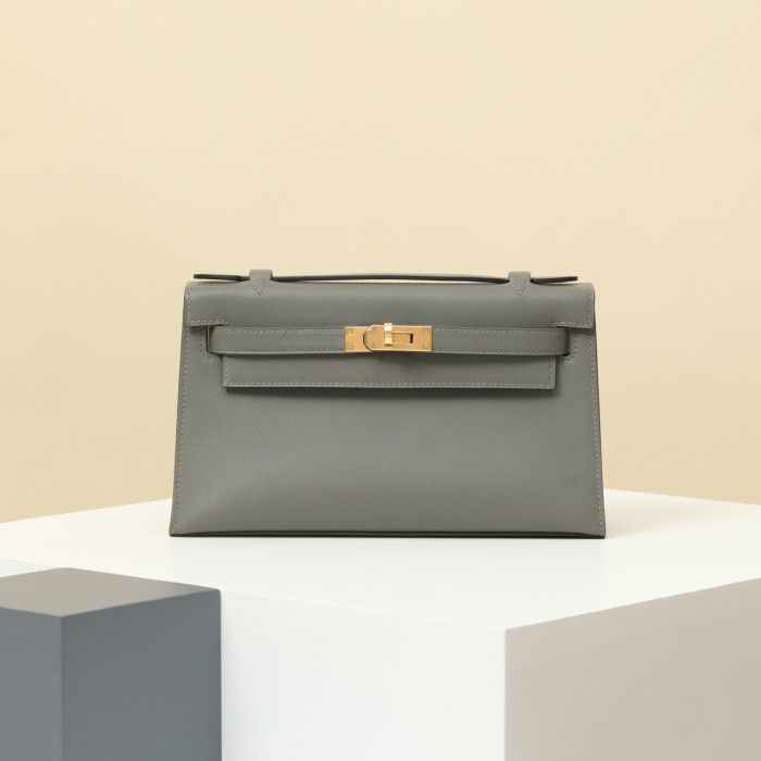 NIGO Hermes Women Pure Color Metal Buckle Cowhide Handbag Bag Bags #nigo73649