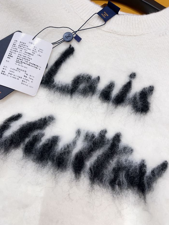NIGO Louis Vuitton Women's Summer Crew Neck Monogrammed Cashmere Long Sleeve Knit Sweater #nigo73667