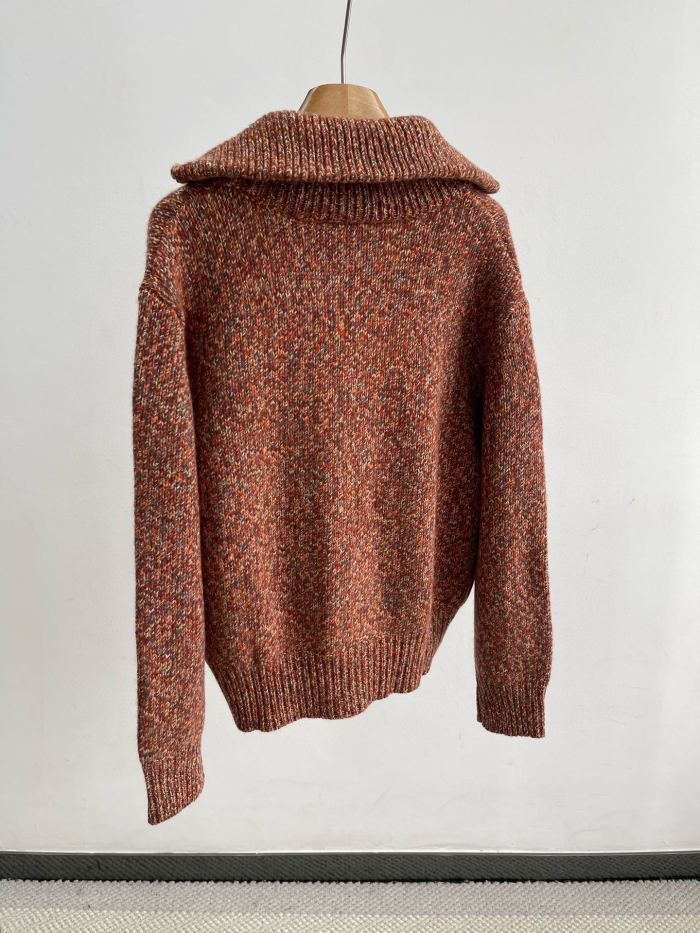 NIGO Loro Piana Women's Spring and Autumn Solid Color Cashmere Zipper Pilot Long Sleeve Knit Jacket #nigo73661