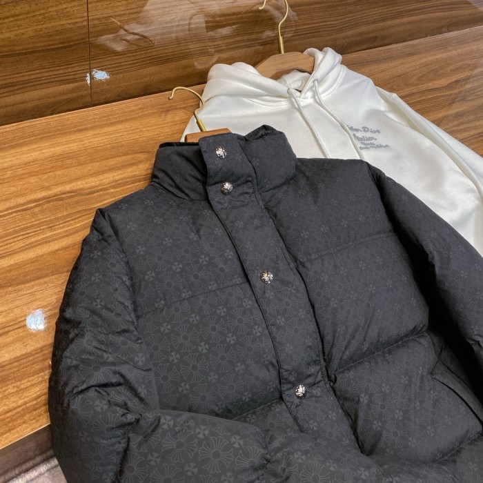 NIGO Chrome Hearts Men's Winter Black Dark Printed Waterproof Fabrics Puffer Down Jacket #nigo73664