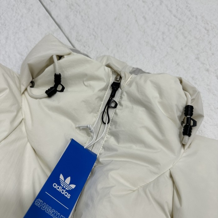 NIGO Adidas Men's and Women's Spring and Autumn Solid Color Quilted Logo Drawstring Zipper Down Vests Jacket #nigo73672