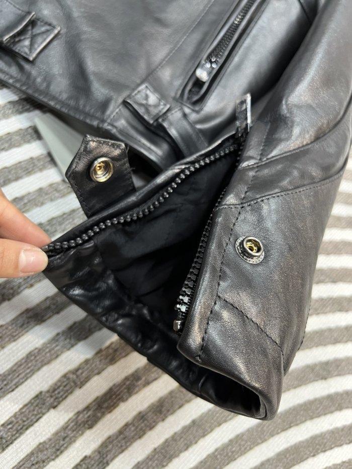 NIGO Balenciaga Men's Spring And Fall Monogrammed Black Zipper Long Sleeve Leather Biker Jacket Leather Pants Suit Set #nigo73678