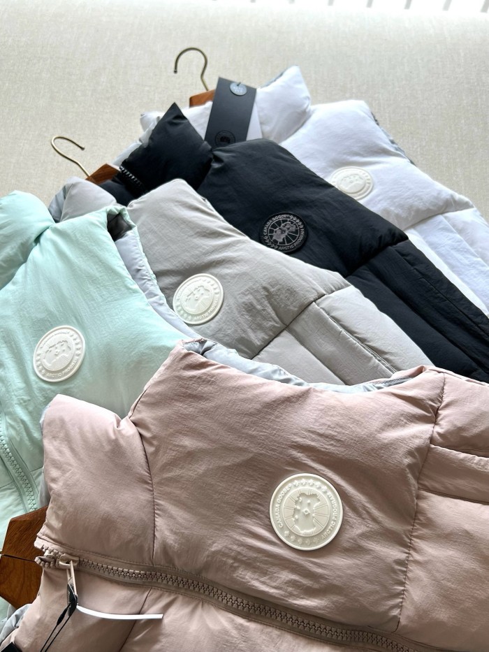 NIGO Canada Goose Men's Autumn and Winter Solid Color Logo Label Standing Collar Down Zipper Vest Jacket #nigo73692