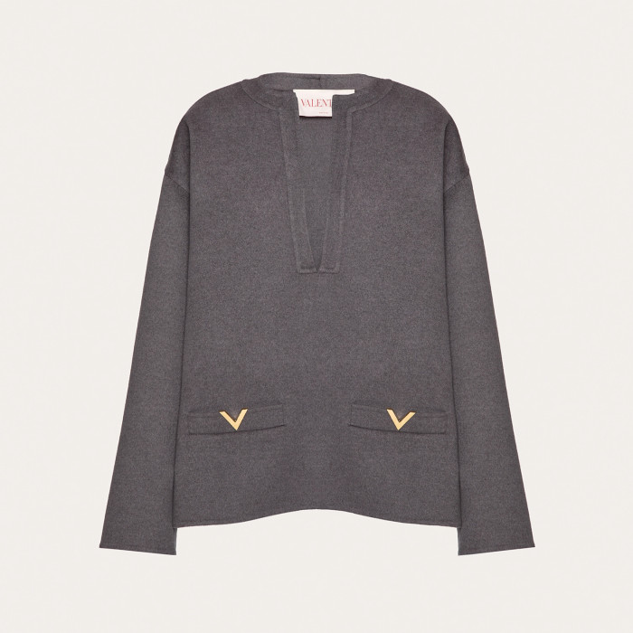 NIGO Valentino Women's Spring, Autumn And Winter V-Neck Solid Color Wool Cashmere Long Sleeve Fitted Sweater Ngvp #nigo9477
