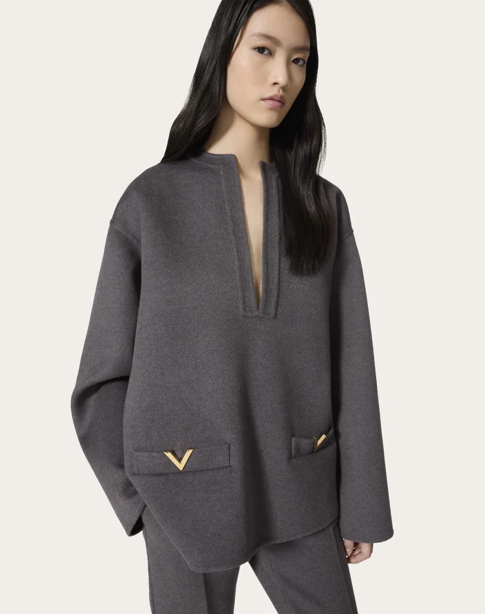 NIGO Valentino Women's Spring, Autumn And Winter V-Neck Solid Color Wool Cashmere Long Sleeve Fitted Sweater Ngvp #nigo9477