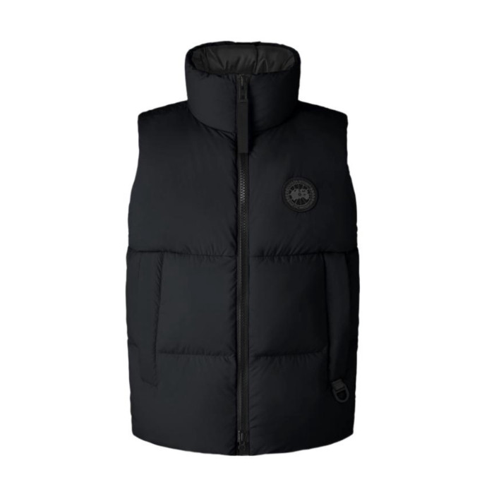 NIGO Canada Goose Men's Autumn and Winter Solid Color Logo Label Standing Collar Down Zipper Vest Jacket #nigo73692
