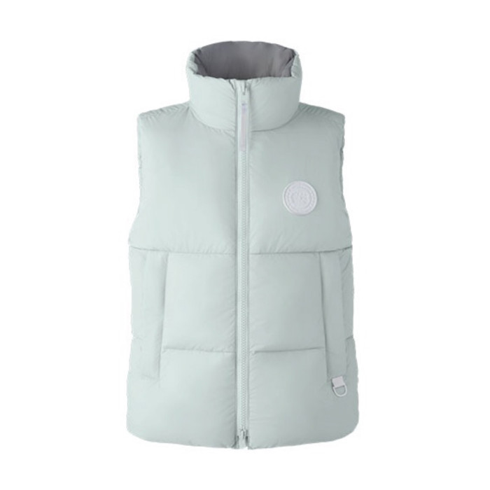 NIGO Canada Goose Men's Autumn and Winter Solid Color Logo Label Standing Collar Down Zipper Vest Jacket #nigo73692