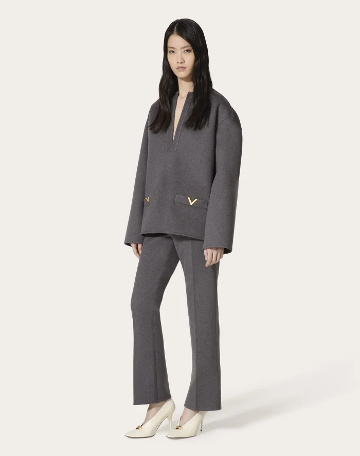 NIGO Valentino Women's Spring, Autumn And Winter V-Neck Solid Color Wool Cashmere Long Sleeve Fitted Sweater Ngvp #nigo9477