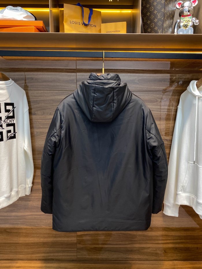 NIGO Prada Men's Fall And Winter Black Nylon Reversible Zipper PufferDown Long Sleeve Jacket #nigo73712