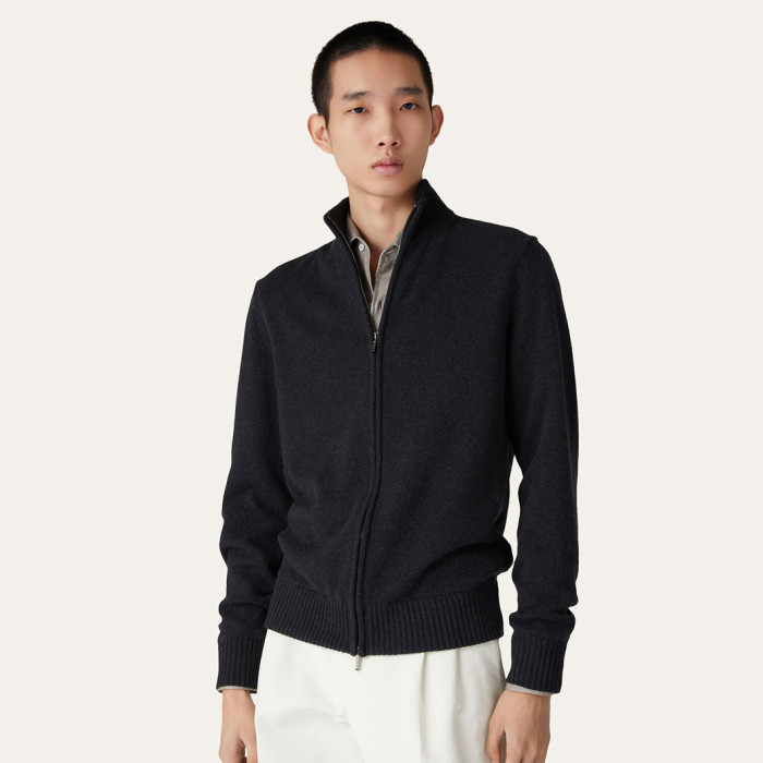NIGO Loro Piana Men's Spring And Autumn Fashion Parksville Long Sleeve Solid Color Zipper Casual Cashmere Aviator Jacket Ngvp #nigo9482