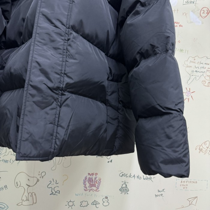 NIGO Balenciaga Men's Winter Flame Letter Logo Print Black Nylon Fabric Long Sleeve Puffer Down Jacket #nigo73718