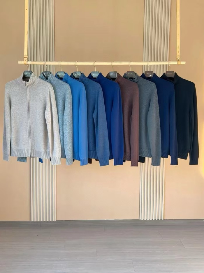 NIGO Loro Piana Men's Spring And Autumn Fashion Parksville Long Sleeve Solid Color Zipper Casual Cashmere Aviator Jacket Ngvp #nigo9482