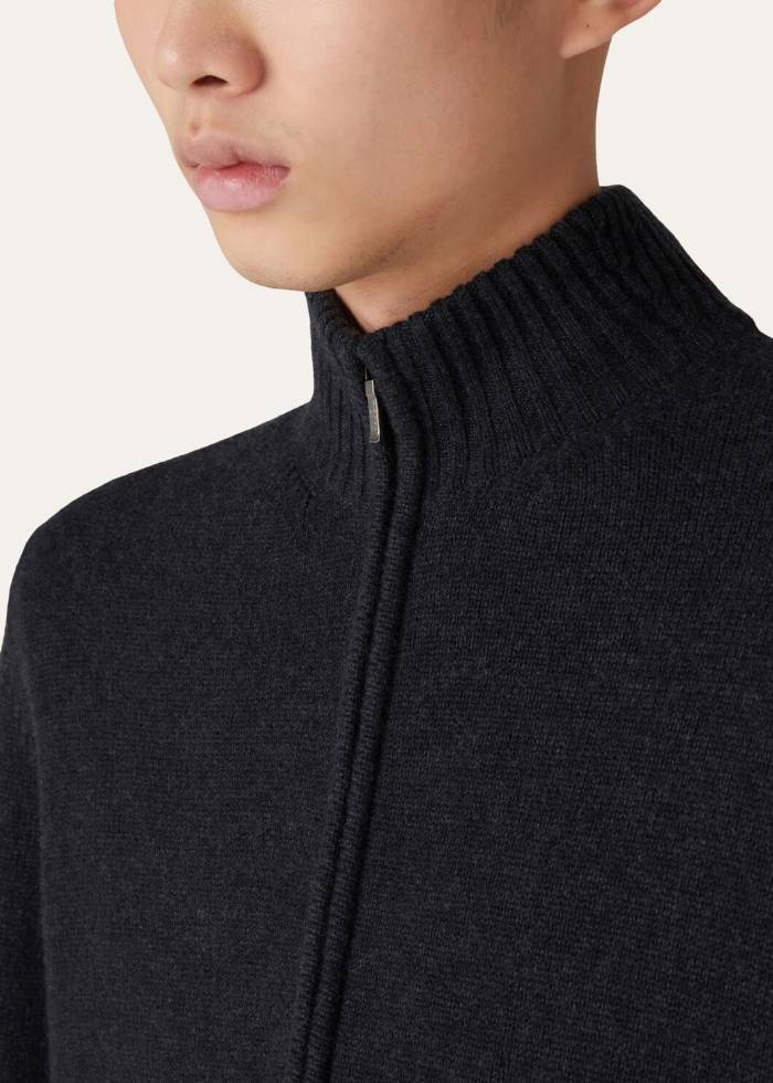 NIGO Loro Piana Men's Spring And Autumn Fashion Parksville Long Sleeve Solid Color Zipper Casual Cashmere Aviator Jacket Ngvp #nigo9482