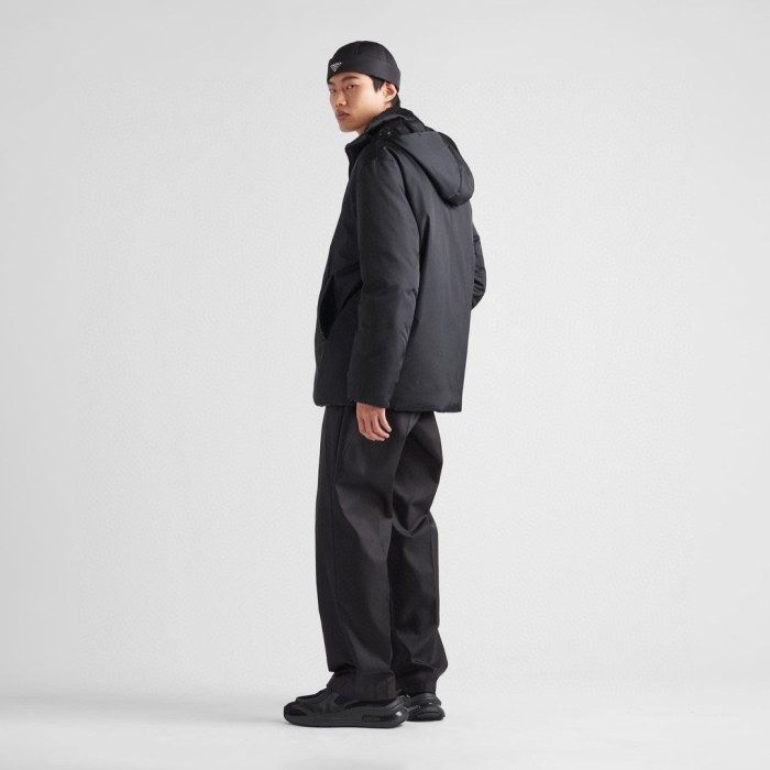 NIGO Prada Men's Fall And Winter Black Nylon Reversible Zipper PufferDown Long Sleeve Jacket #nigo73712