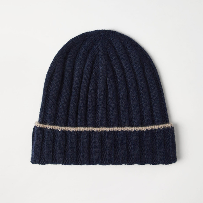 NIGO Brunello Cucinelli Men's Autumn And Winter Simple Solid Color Cashmere Ribbed Knit Beanie Casual Pullover Hat Ngvp #nigo9484