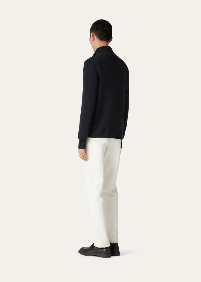 NIGO Loro Piana Men's Spring And Autumn Fashion Parksville Long Sleeve Solid Color Zipper Casual Cashmere Aviator Jacket Ngvp #nigo9482