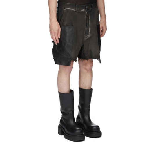 NIGO Rick Owens Men's Summer Cotton Cowhide Low Waist Zipper Loose Solid Color Casual Work Shorts Ngvp #nigo9486