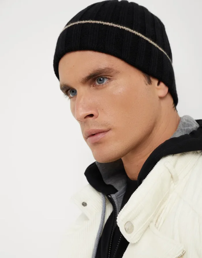 NIGO Brunello Cucinelli Men's Autumn And Winter Simple Solid Color Cashmere Ribbed Knit Beanie Casual Pullover Hat Ngvp #nigo9484