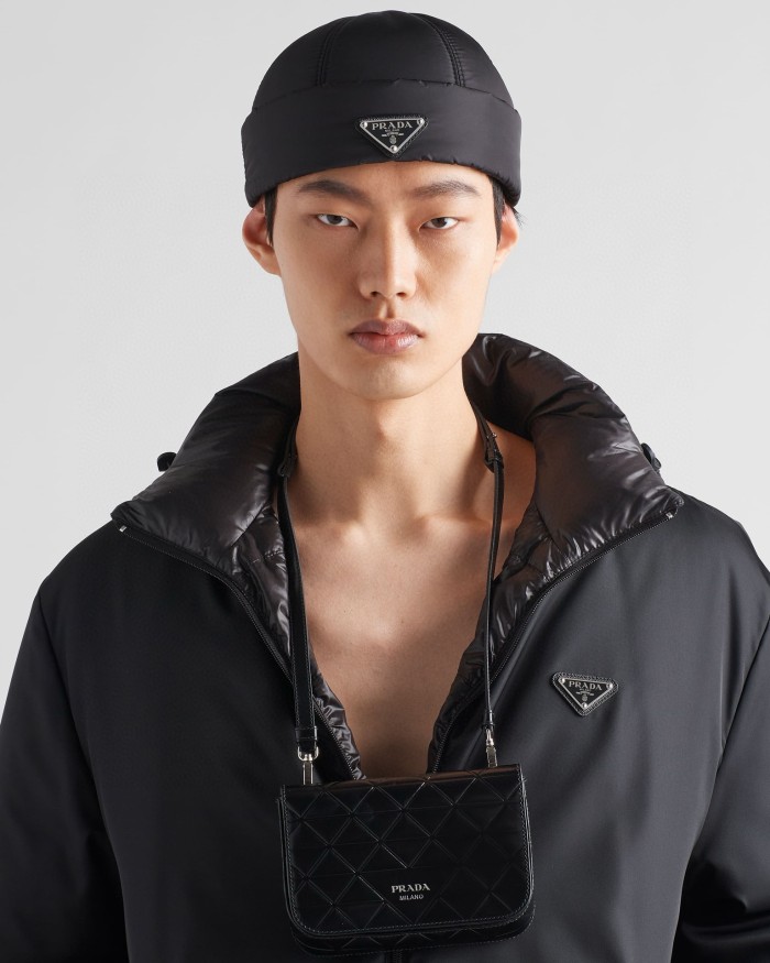 NIGO Prada Men's Fall And Winter Black Nylon Reversible Zipper PufferDown Long Sleeve Jacket #nigo73712