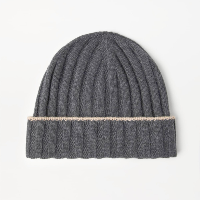 NIGO Brunello Cucinelli Men's Autumn And Winter Simple Solid Color Cashmere Ribbed Knit Beanie Casual Pullover Hat Ngvp #nigo9484