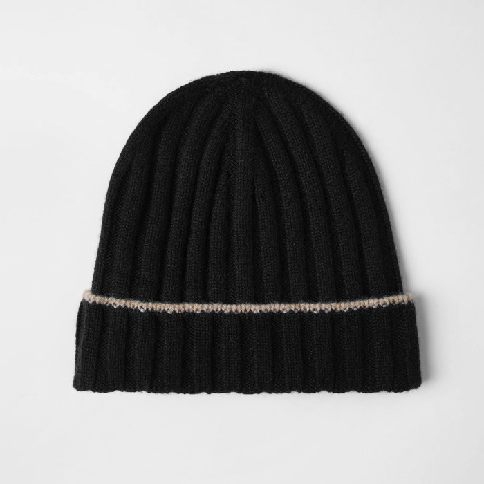 NIGO Brunello Cucinelli Men's Autumn And Winter Simple Solid Color Cashmere Ribbed Knit Beanie Casual Pullover Hat Ngvp #nigo9484