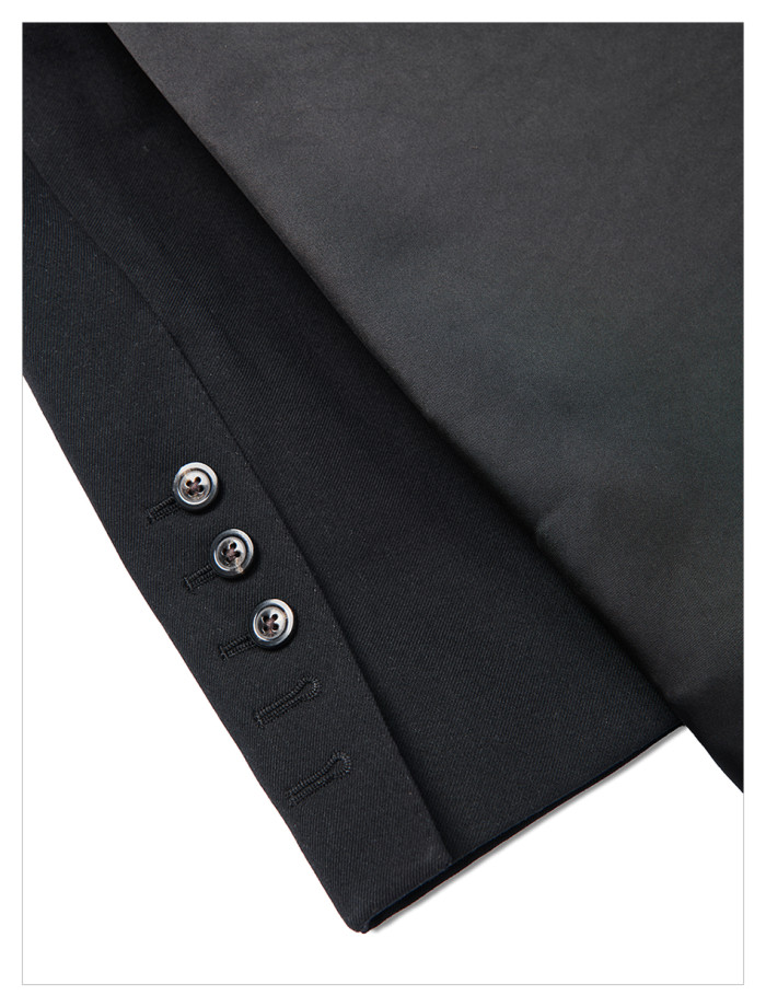 NIGO MRLEERO Men's Spring And Fall Black Splicing Design Long Single Breasted Long Sleeved Jacket #nigo73727