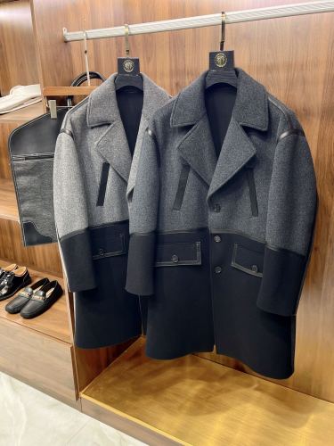 NIGO Dior Men's Autumn And Winter Cashmere Blend Medium-Length Colorblocking Long-Sleeved Tweed Coat Jacket Ngvp #nigo9487